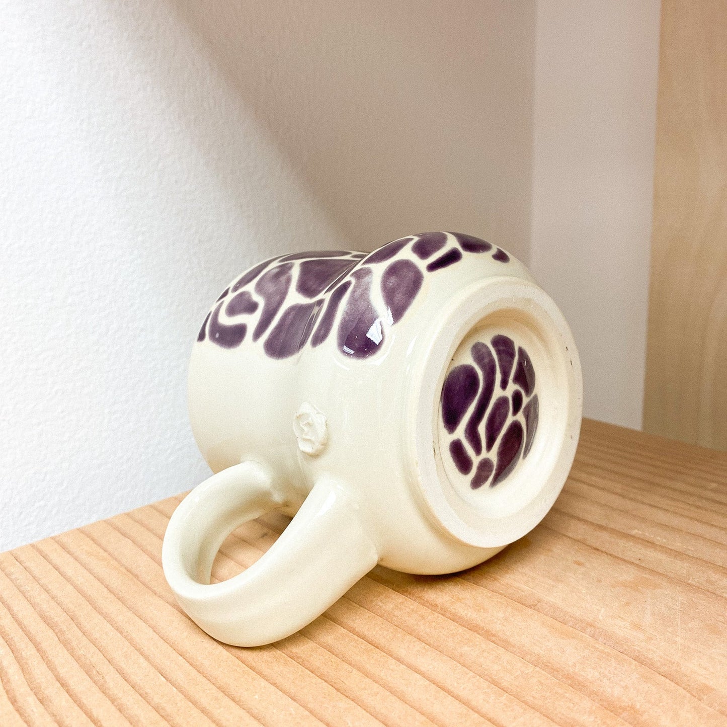 Mug | White w/ purple organic design #10 by Meghan Terhune