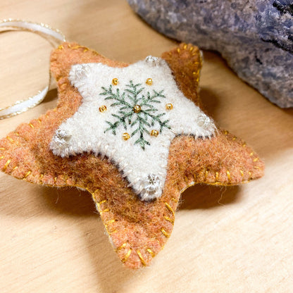 Snowflake Star Felt Ornament by Brittany Montour