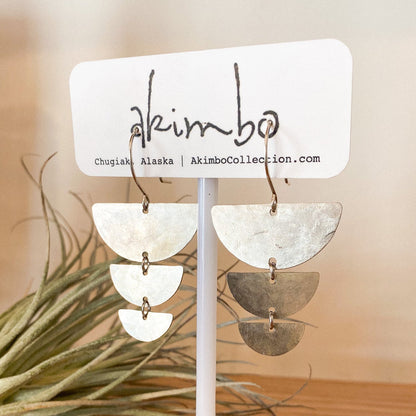Tiered Silver Earrings by Akimbo Collection