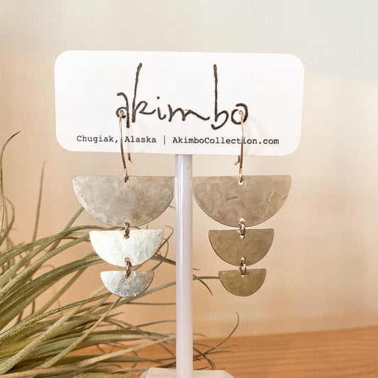 Tiered Silver Earrings by Akimbo Collection