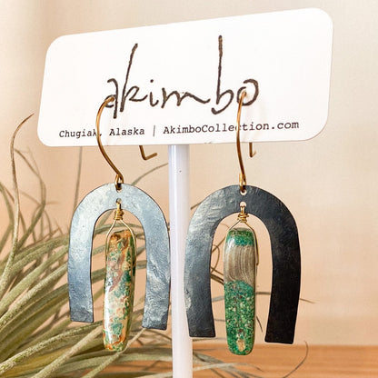 Arch | Black + Emperor Stone Earrings by Akimbo Collection