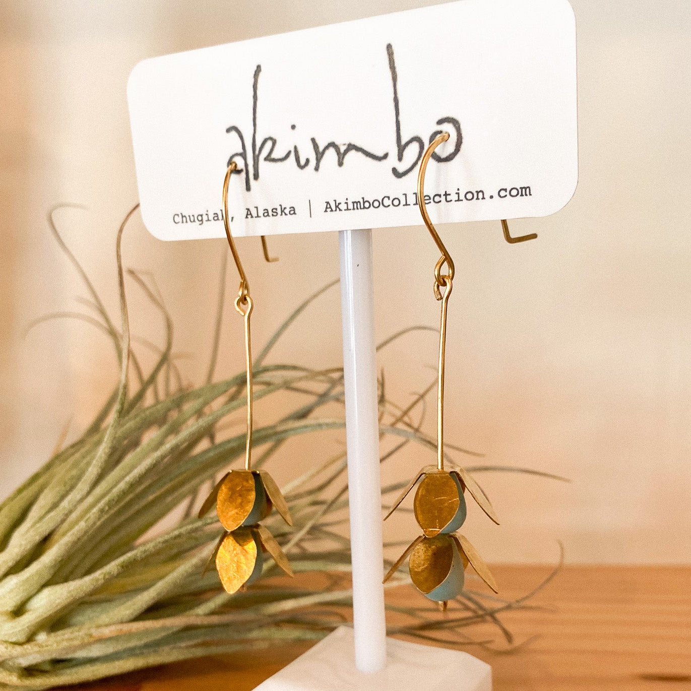 Sugar Plum Fairies Earrings | Brass + Amazonite by Akimbo Collection