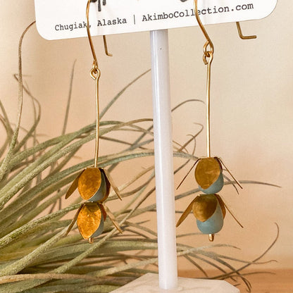 Sugar Plum Fairies Earrings | Brass + Amazonite by Akimbo Collection