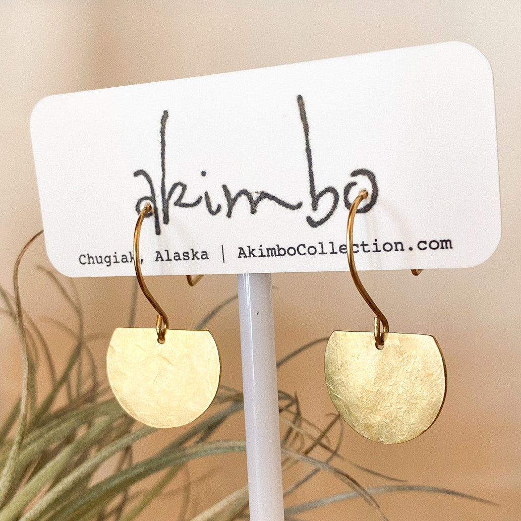 Parhelion Eclipse | Brass Earrings by Akimbo Collection