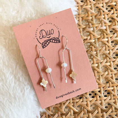 Lydia Pearl Cross Earrings | Sterling Silver by DUO Goods
