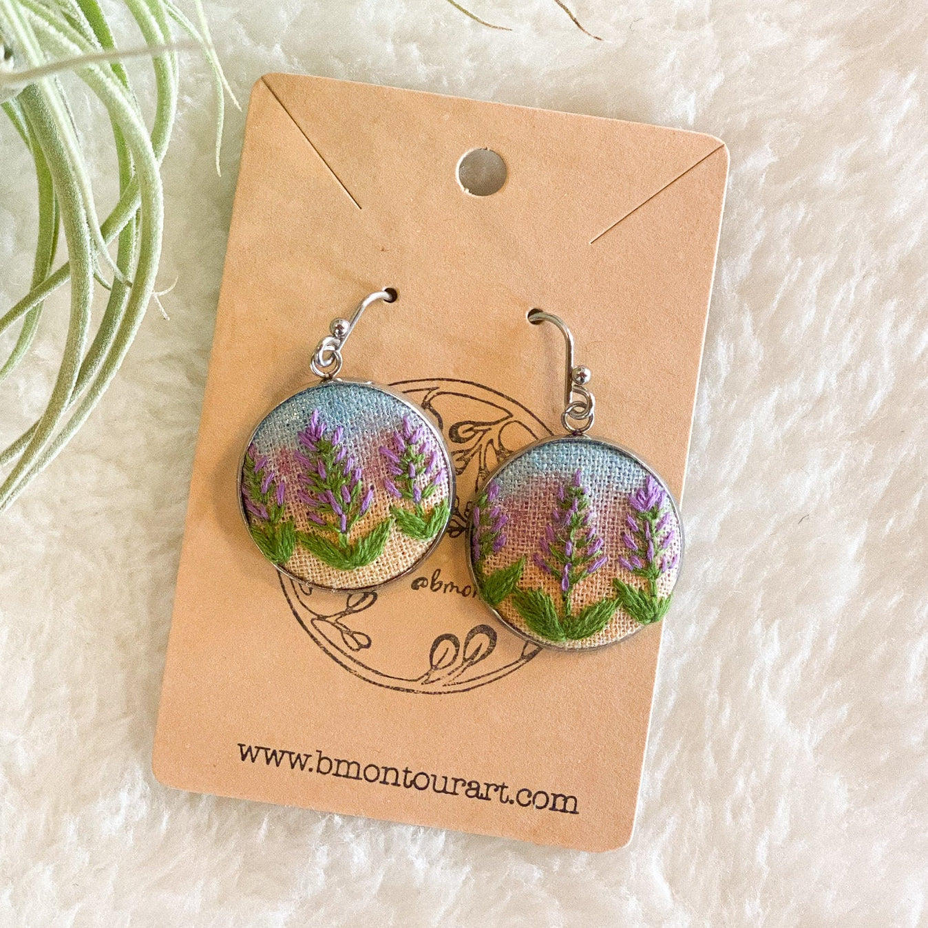 Luscious Lupines Earrings by Brittany Montour