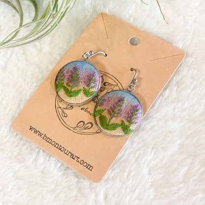 Luscious Lupines Earrings by Brittany Montour