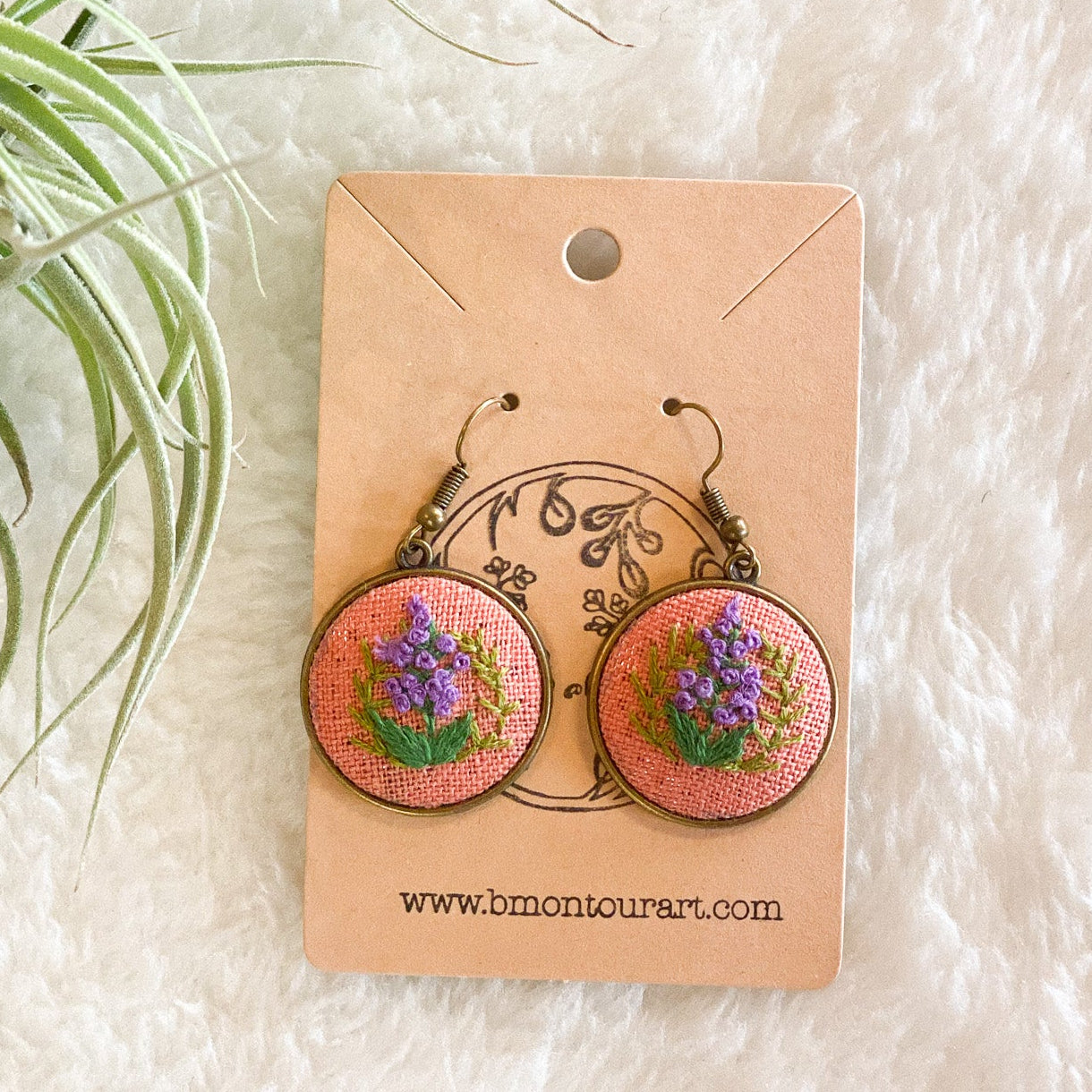 Lupines and Ferns Earrings by Brittany Montour