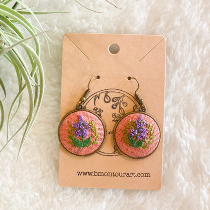Lupines and Ferns Earrings by Brittany Montour