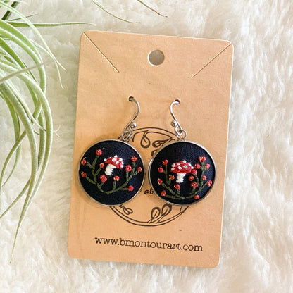 Amanitas + Cranberries Earrings by Brittany Montour