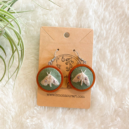 Cattail Caterpillar Moth Earrings by Brittany Montour