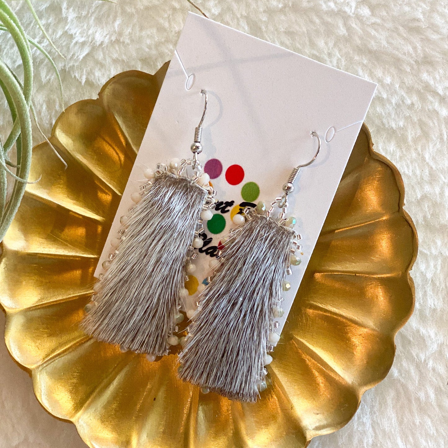Seal Fur Beaded Earrings #41 by Blanche Sam