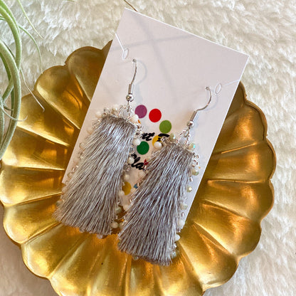 Seal Fur Beaded Earrings #41 by Blanche Sam