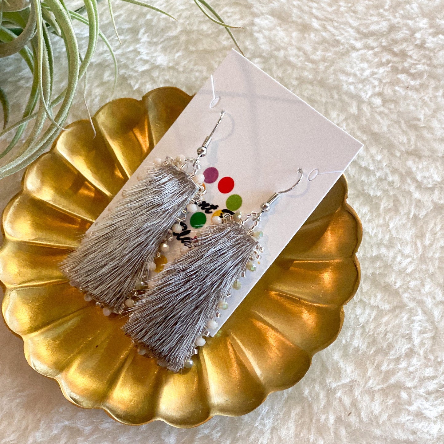 Seal Fur Beaded Earrings #41 by Blanche Sam