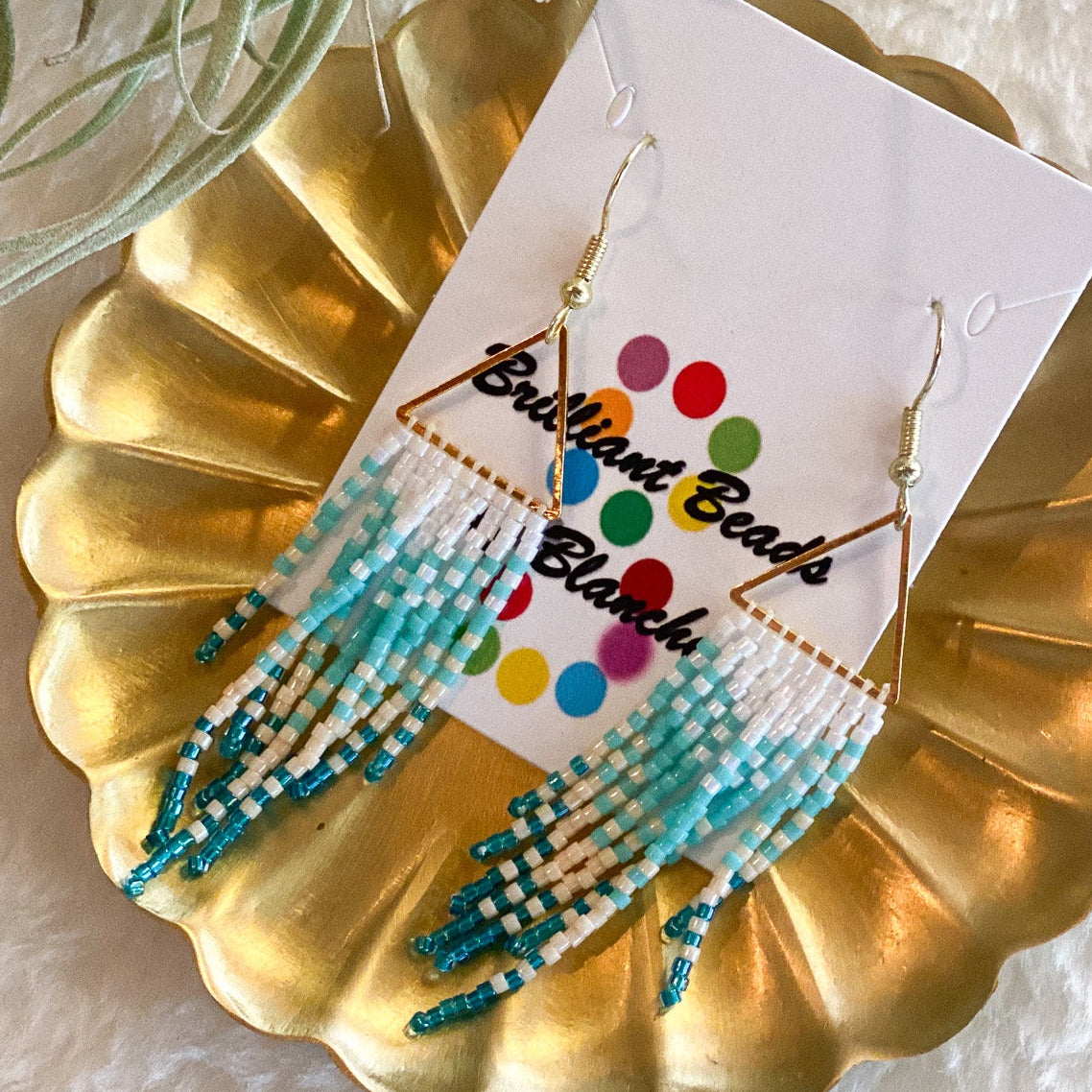 Delica Beaded Earrings #42 by Blanche Sam