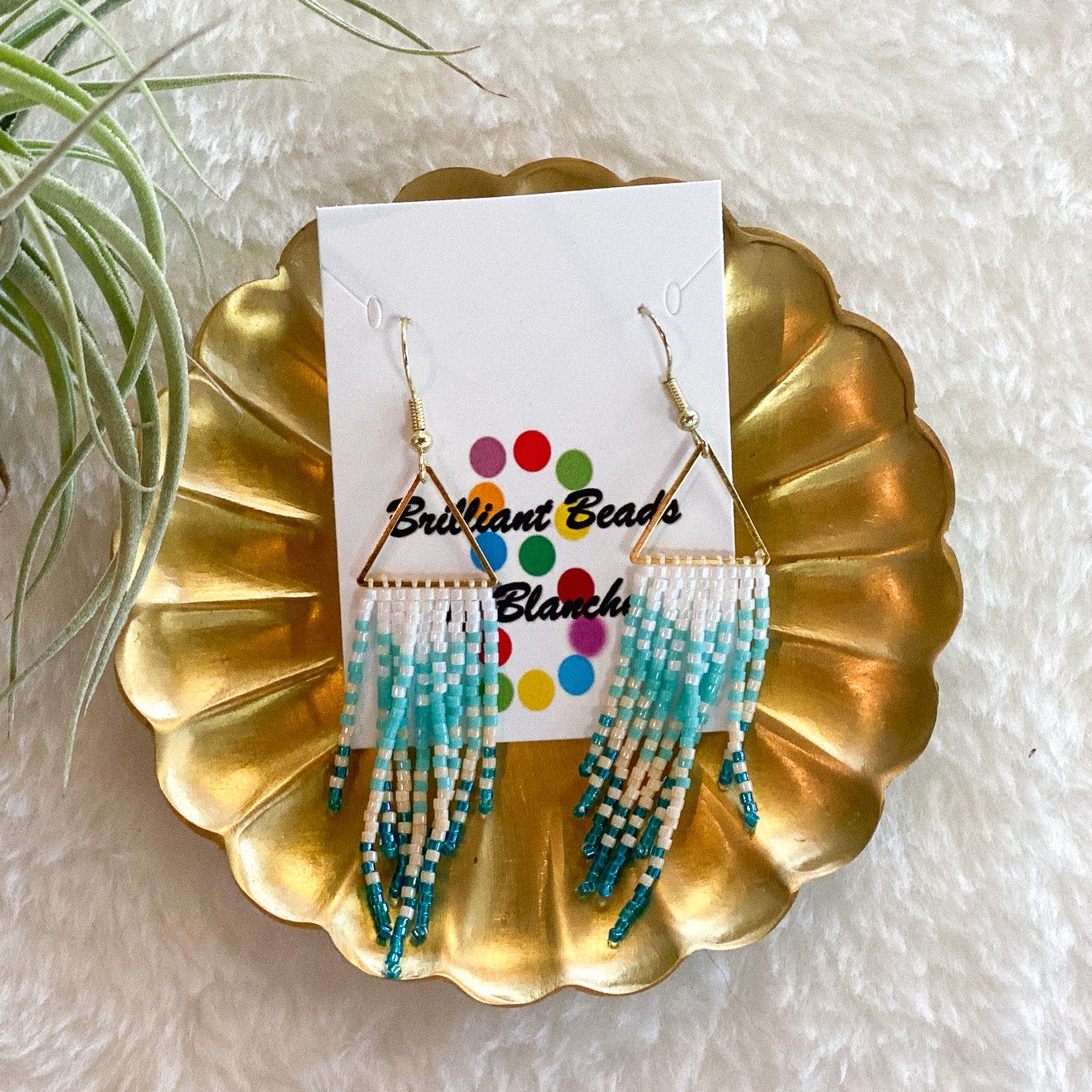 Delica Beaded Earrings #42 by Blanche Sam