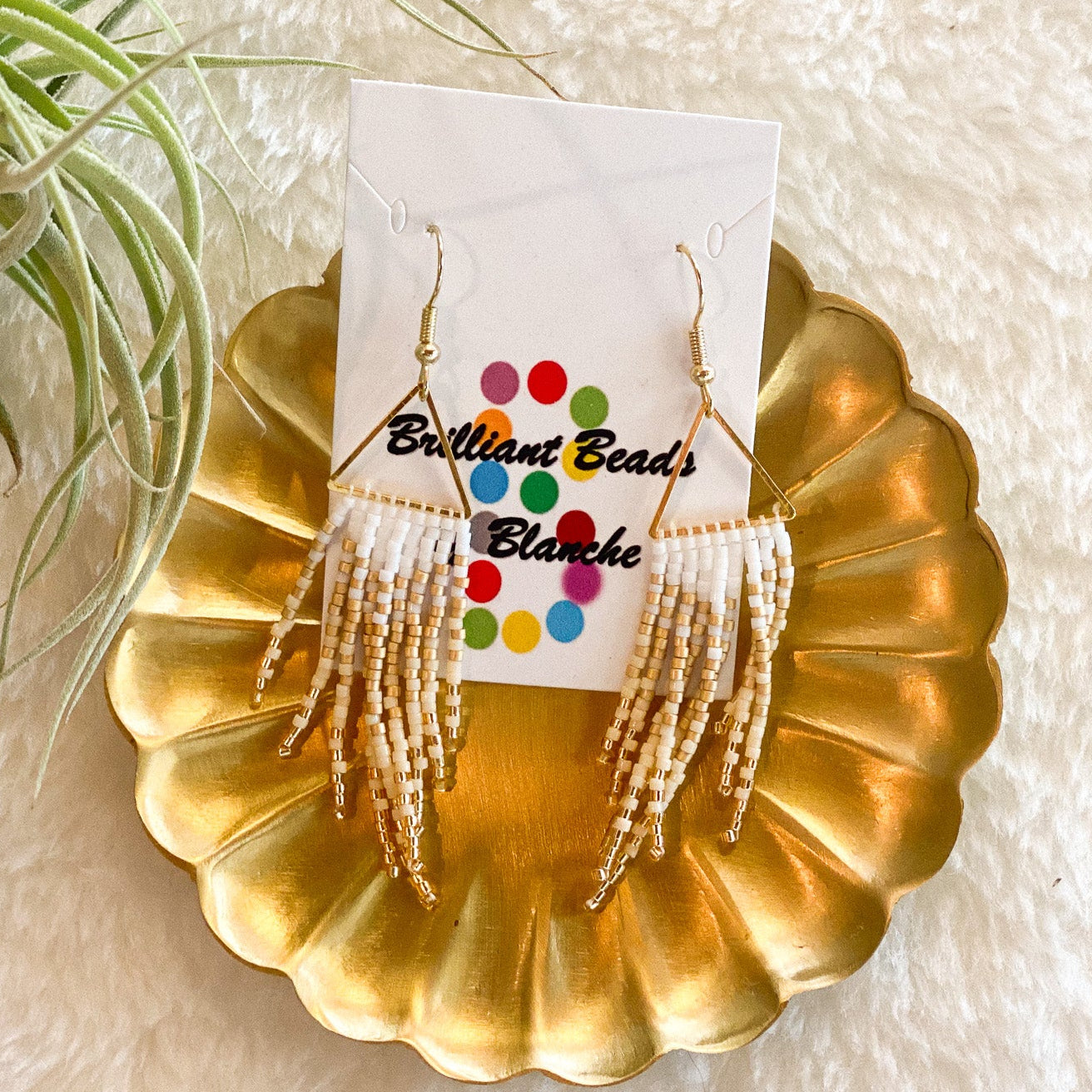 Delica Beaded Earrings #43 by Blanche Sam