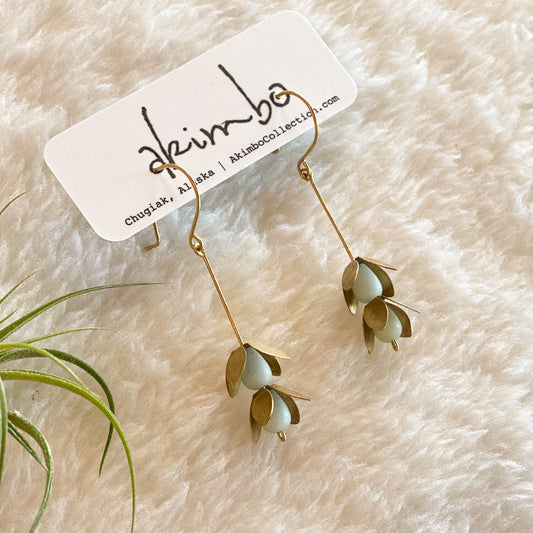 Sugar Plum Fairies Earrings | Brass + Amazonite by Akimbo Collection