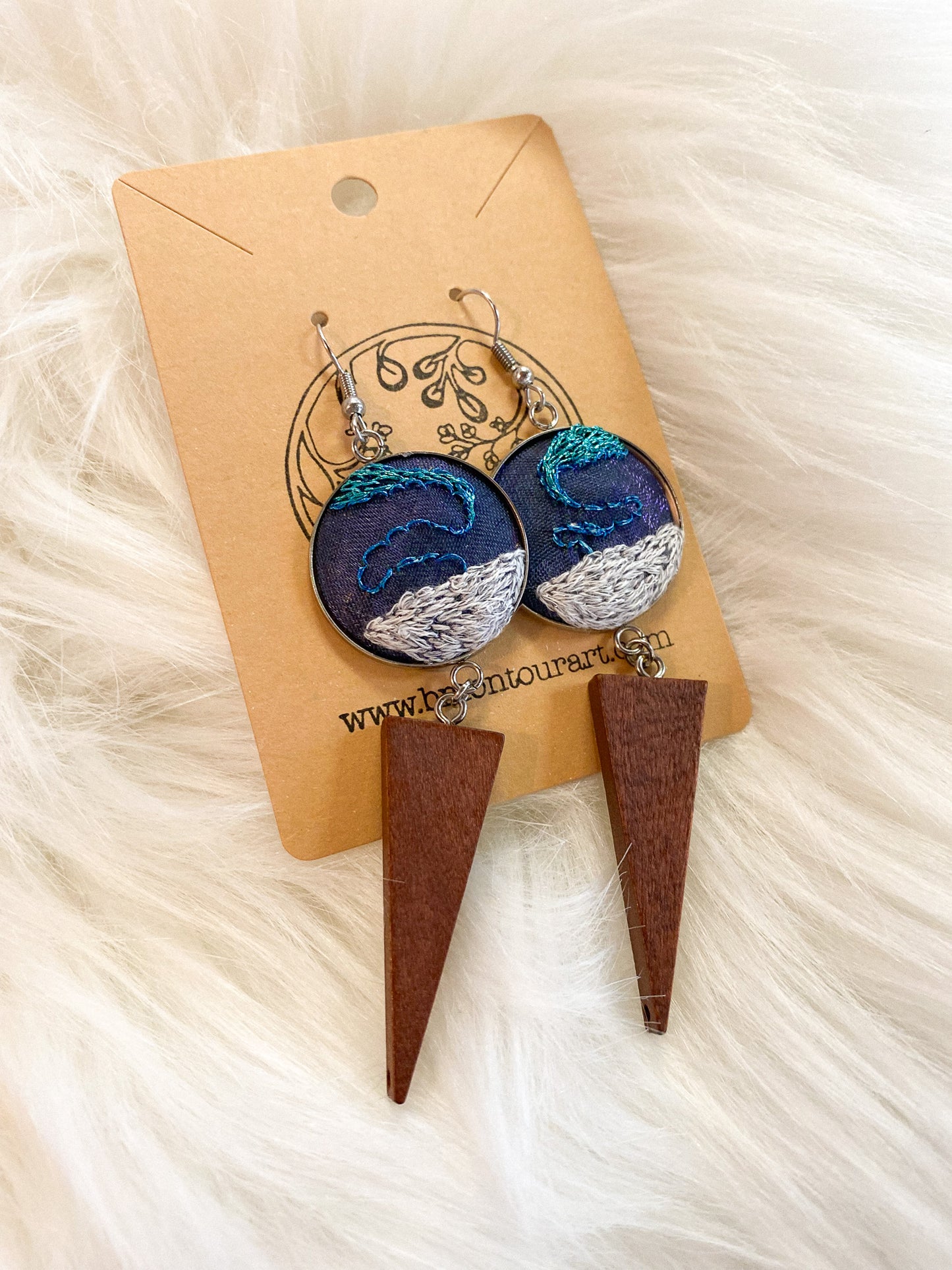Aurora Over Snow Earrings by Brittany Montour