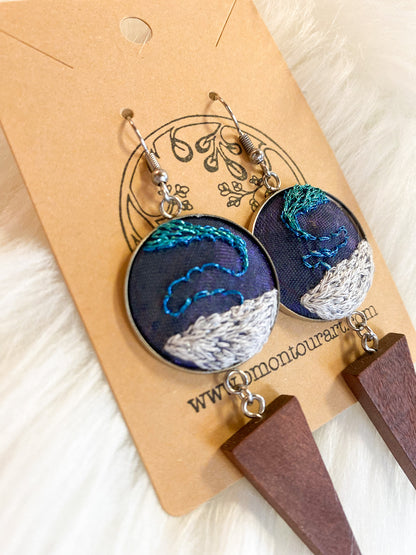 Aurora Over Snow Earrings by Brittany Montour