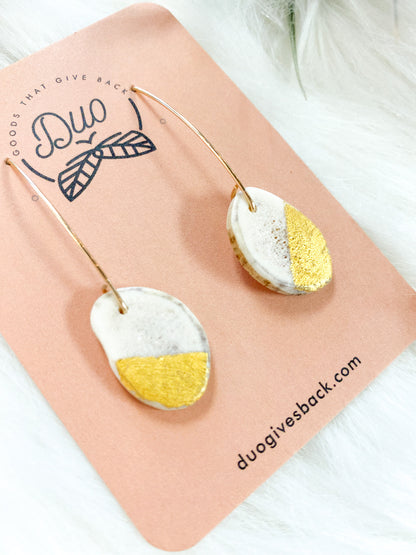 Migration - Gold Leaf Antler Dangle Earrings by DUO Goods