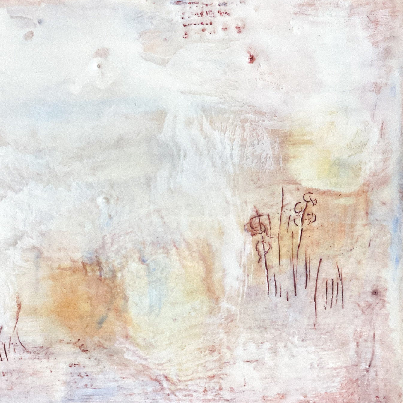 September Field Encaustic Painting by Lara McGlinchy