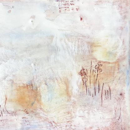 September Field Encaustic Painting by Lara McGlinchy