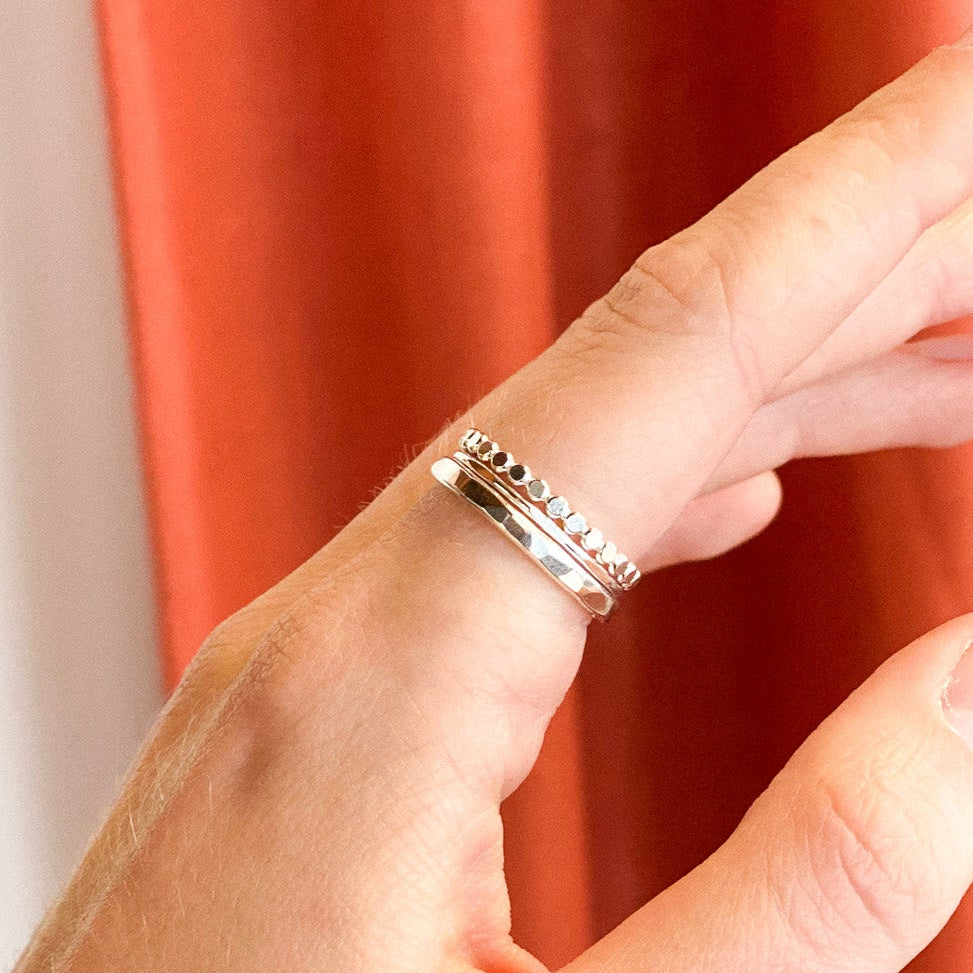 D || Silver Ring Stack by Elm Designs