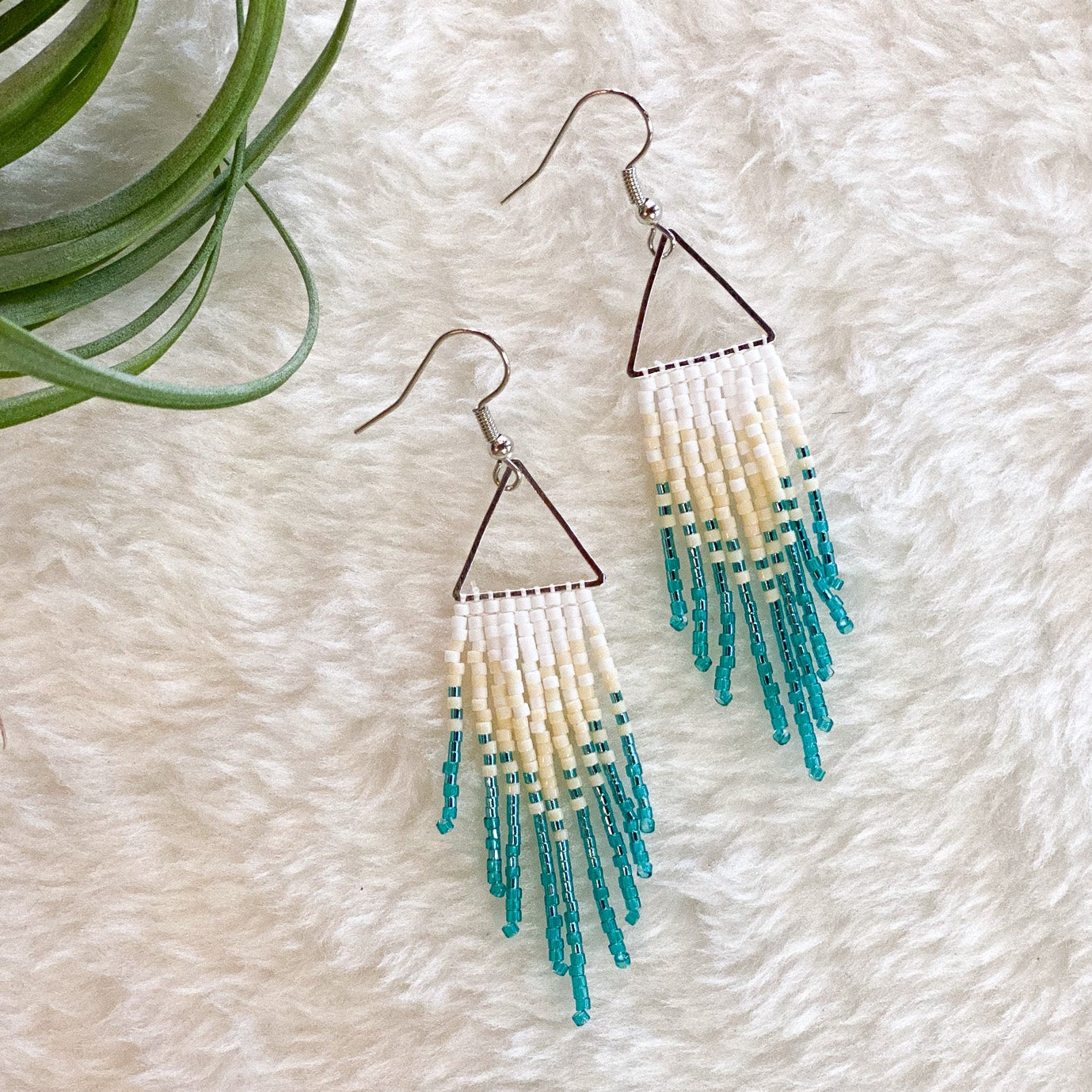Delica Beaded Earrings #46 by Blanche Sam