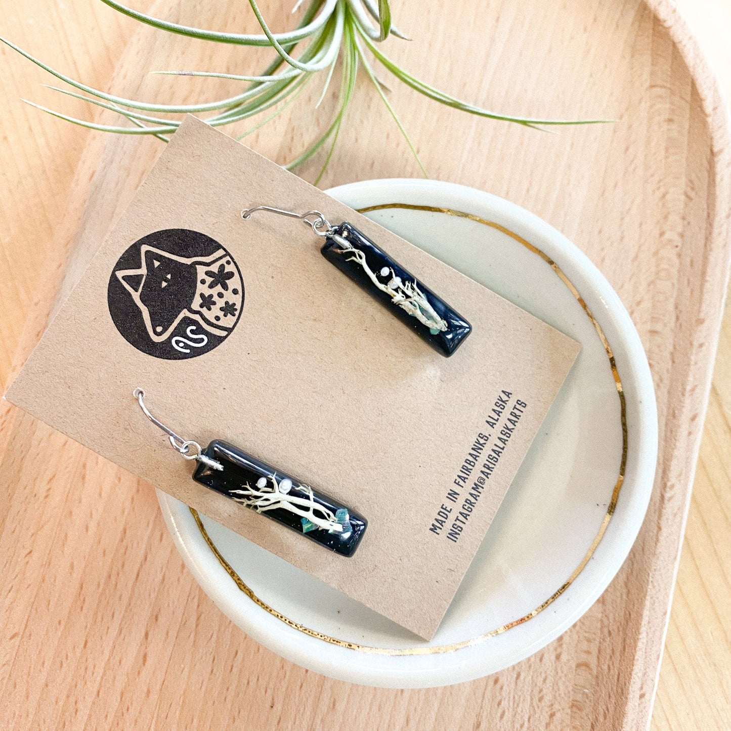 Lichen Drop Earrings by Arisa Sasaki #93