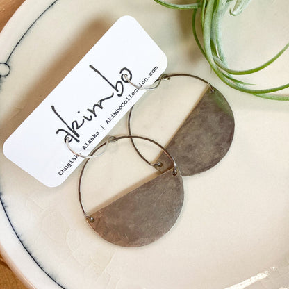 Super Moon | Antique Silver-Plated Earrings by Akimbo Collection