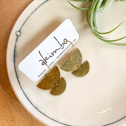 Brass Isla Earrings by Akimbo Collection