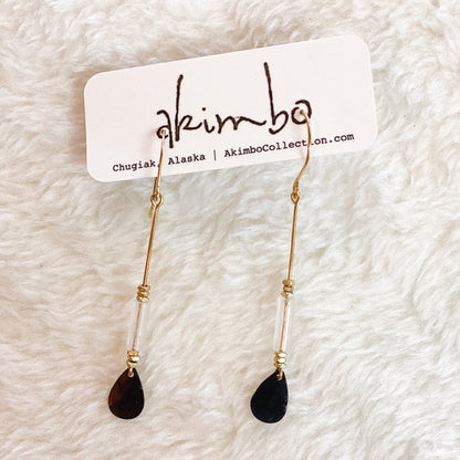 Oar Earrings | Clear Quartz by Akimbo Collection