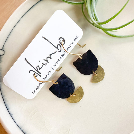 Black Athena Earrings by Akimbo Collection