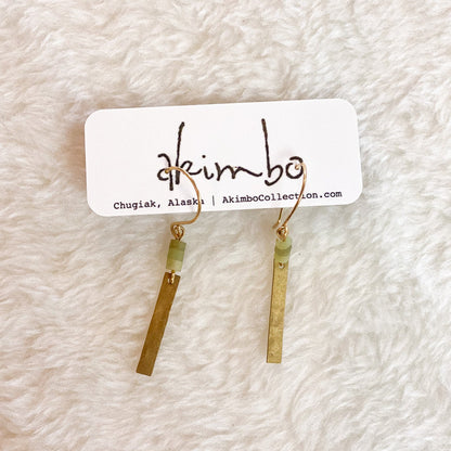Green Gravity Jade Earrings by Akimbo Collection