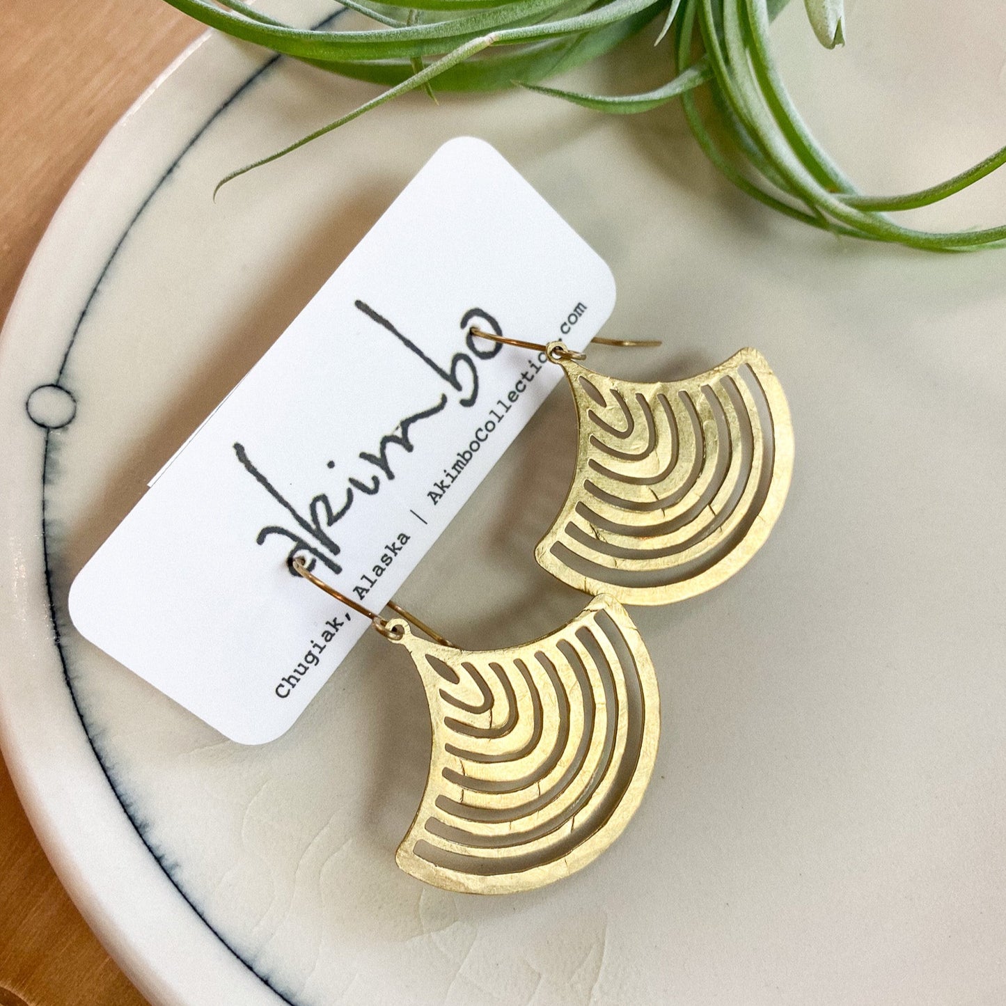 Brass Echo Earrings by Akimbo Collection