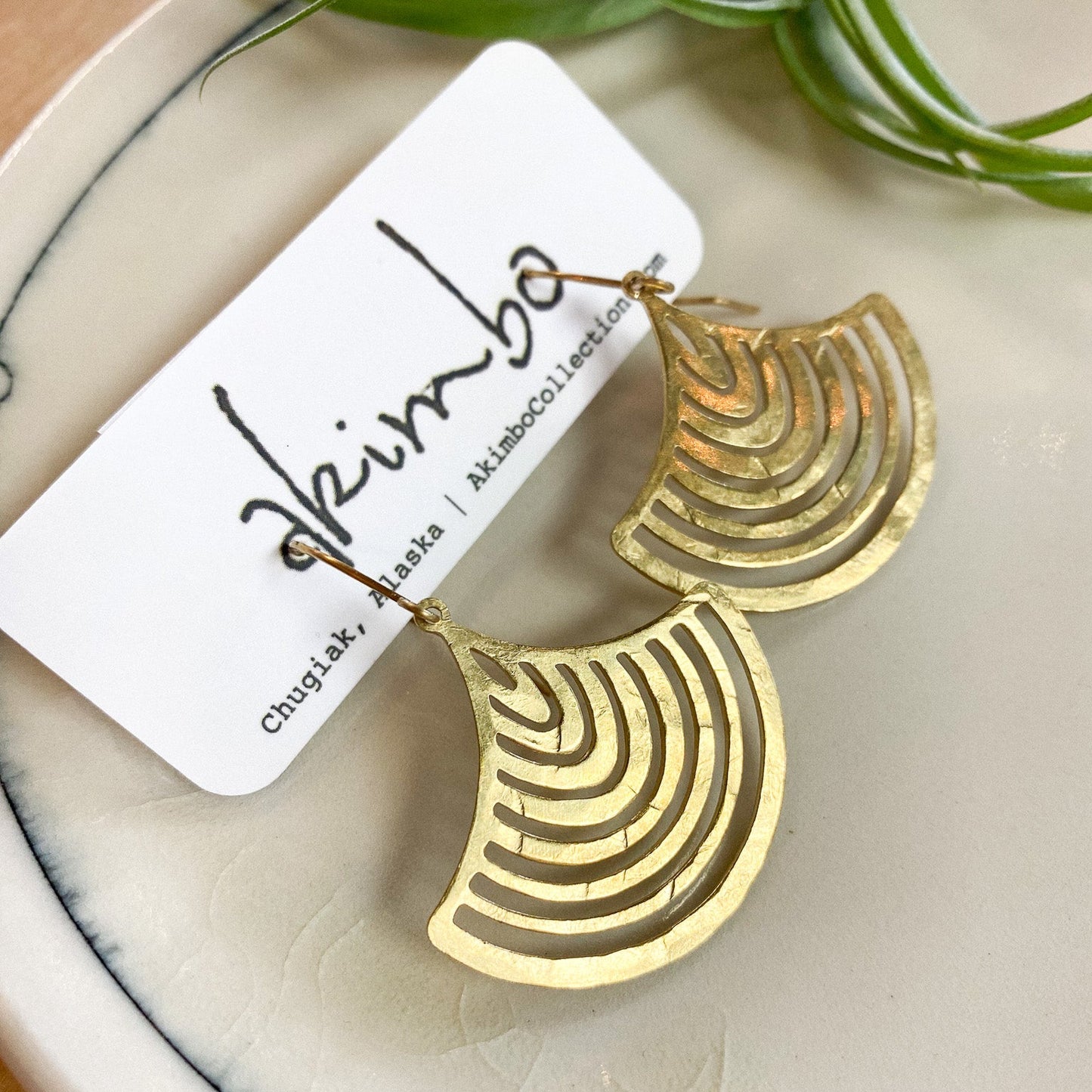 Brass Echo Earrings by Akimbo Collection