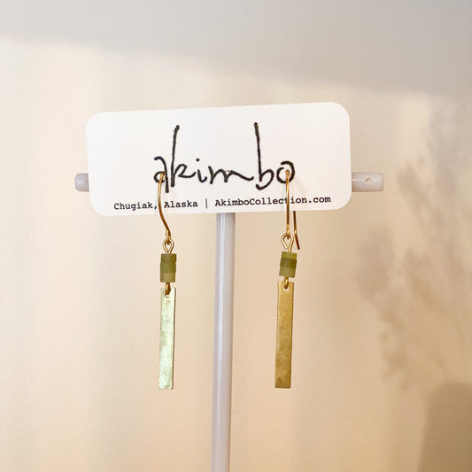 Green Gravity Jade Earrings by Akimbo Collection