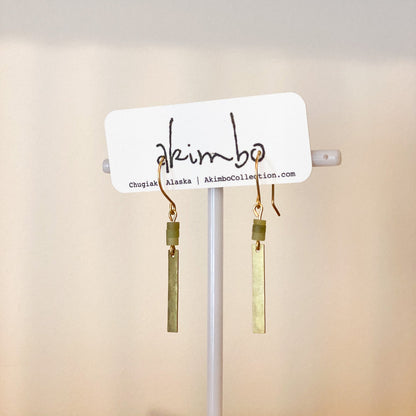 Green Gravity Jade Earrings by Akimbo Collection