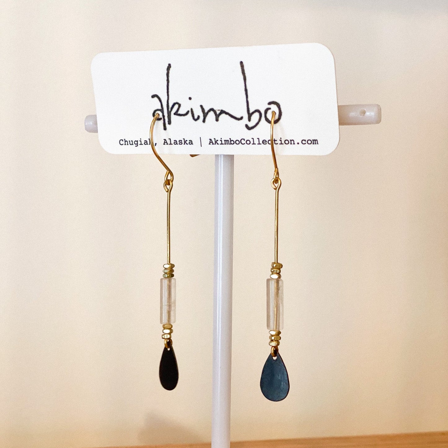 Oar Earrings | Clear Quartz by Akimbo Collection
