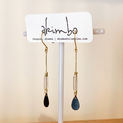 Oar Earrings | Clear Quartz by Akimbo Collection