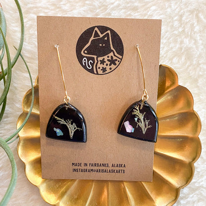 Lichen + Abalone Earrings #130 by Arisa Sasaki