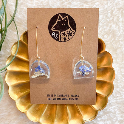 Forget Me Nots + Lichen Earrings #133 by Arisa Sasaki