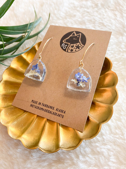 Forget Me Nots + Lichen Earrings #133 by Arisa Sasaki
