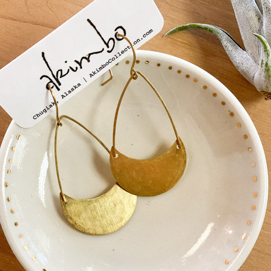 Crescent Moon Earrings by Akimbo Collection
