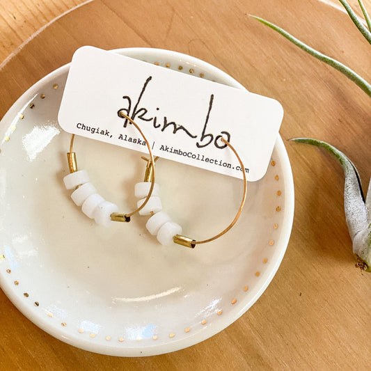 Marbled Quartz Hoop Earrings by Akimbo Collection