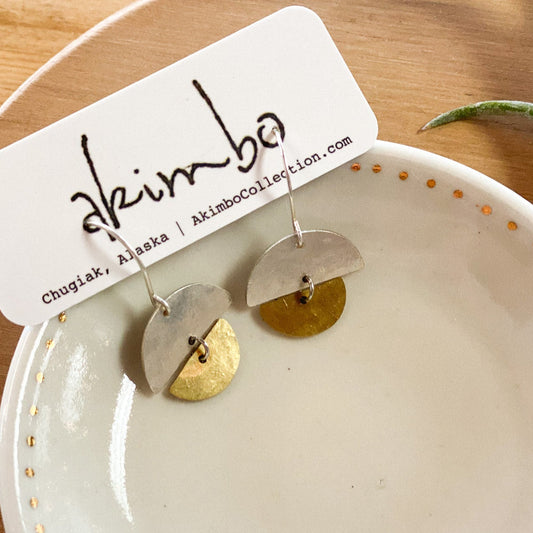 Salix Spring Bud | Brass + ASP Earrings by Akimbo Collection