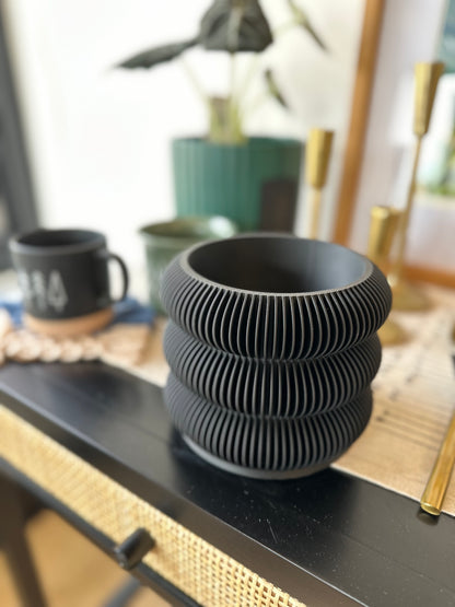 Triple Bubbles Planter | Black by Modernized Pottery