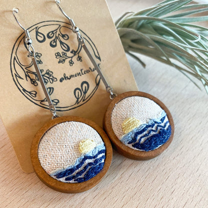 Sunset Waves Earrings by Brittany Montour