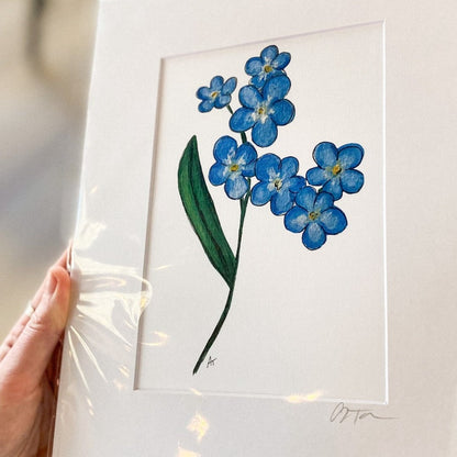 Forget Me Not 5x7 Print (matted 8x10) by Anya Toelle